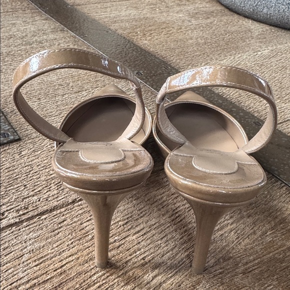 Christian Louboutin apostropha sling 80 pump lionne beige camel stiletto sz 37.5 - Picture 5 of 10